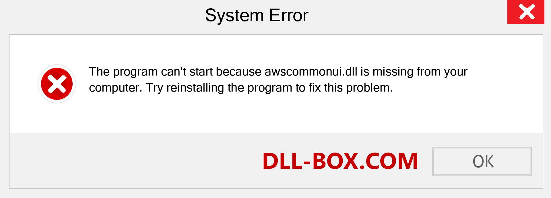  awscommonui.dll file is missing?. Download for Windows 7, 8, 10 - Fix  awscommonui dll Missing Error on Windows, photos, images